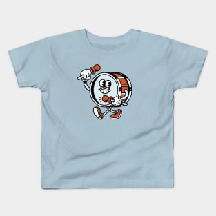 Retro Bass Drum Cartoon // Vintage Drumming Illustration Kids T-Shirt